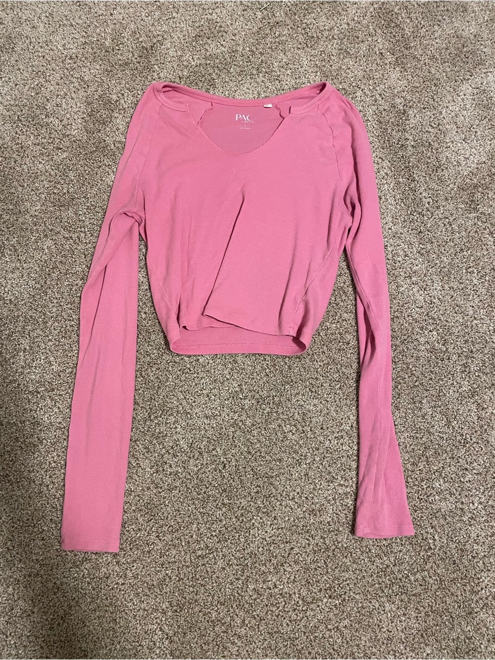 PacSun Pink Long Sleeve Cropped Tee